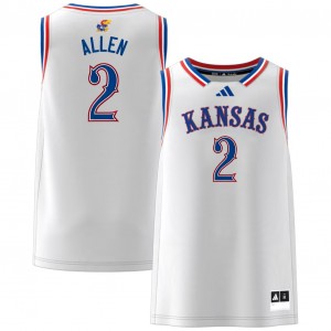 Men Corbin Allen White Kansas Jayhawks #2 College Basketball Game Jerseys 270272-300