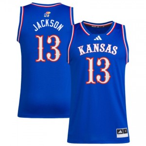 Men's Elmarko Jackson Royal Kansas Jayhawks #13 College Basketball University Jersey 919789-703