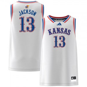 Men Elmarko Jackson White Kansas Jayhawks #13 College Basketball Limited Jersey 177750-702