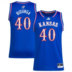 Men's Flory Bidunga Royal Kansas Jayhawks #40 College Basketball Stitched Jerseys 536969-117