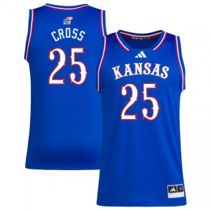 Men's Justin Cross Royal Kansas Jayhawks #25 College Basketball 2025 Jersey 936380-663