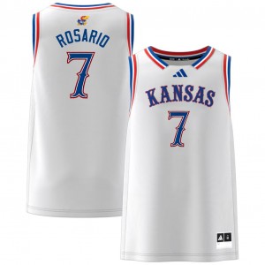 Mens Kohl Rosario White Kansas Jayhawks #7 College Basketball Embroidery Jerseys 981429-164