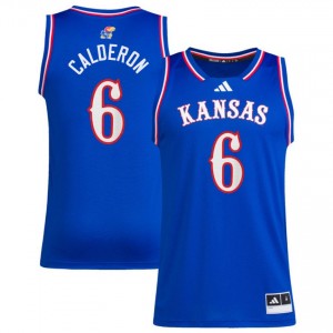Men Samis Calderon Royal Kansas Jayhawks #6 College Basketball High School Jerseys 265500-596