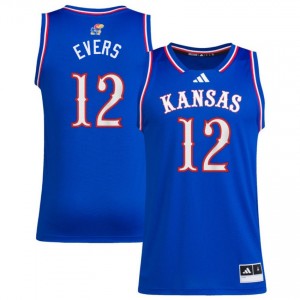 Mens Wilder Evers Royal Kansas Jayhawks #12 College Basketball Replica Jerseys 151901-648