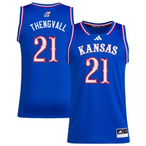 Mens Will Thengvall Royal Kansas Jayhawks #21 College Basketball Replica Jerseys 481319-914