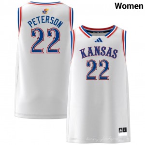 Women Darryn Peterson White Kansas Jayhawks #22 College Basketball Stitched Jersey 849094-750
