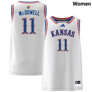 Women's Jamari McDowell White Kansas Jayhawks #11 College Basketball Alumni Jersey 131448-603