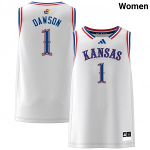 Women Jayden Dawson White Kansas Jayhawks #1 College Basketball Limited Jerseys 863873-506