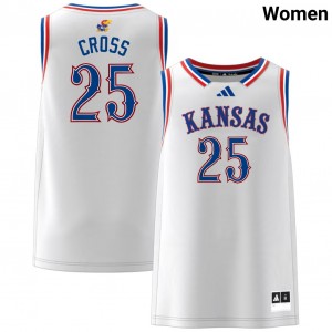 Womens Justin Cross White Kansas Jayhawks #25 College Basketball Alumni Jerseys 364430-414