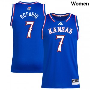 Women Kohl Rosario Royal Kansas Jayhawks #7 College Basketball Official Jerseys 349098-924