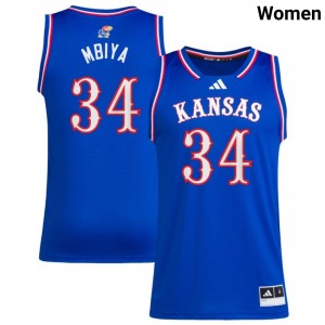 Women Paul Mbiya Royal Kansas Jayhawks #34 College Basketball Replica Jerseys 186781-320