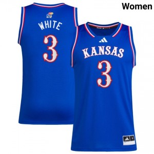 Womens Tre White Royal Kansas Jayhawks #3 College Basketball Player Jerseys 998310-757