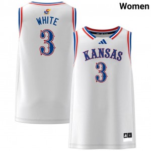 Womens Tre White White Kansas Jayhawks #3 College Basketball Alumni Jersey 747433-527