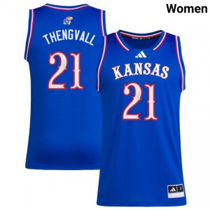 Womens Will Thengvall Royal Kansas Jayhawks #21 College Basketball NCAA Jerseys 662669-248