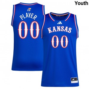 Youth Custom Royal Kansas Jayhawks #00 College Basketball Replica Jersey 740680-447
