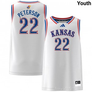 Youth Darryn Peterson White Kansas Jayhawks #22 College Basketball Stitched Jerseys 431029-694