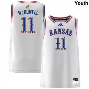 Youth Jamari McDowell White Kansas Jayhawks #11 College Basketball Official Jersey 808745-178