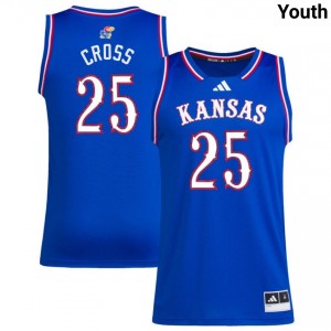 Youth Justin Cross Royal Kansas Jayhawks #25 College Basketball High School Jerseys 594994-302