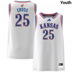 Youth Justin Cross White Kansas Jayhawks #25 College Basketball Official Jersey 382905-384