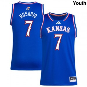 Youth Kohl Rosario Royal Kansas Jayhawks #7 College Basketball Game Jersey 547643-799