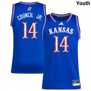 Youth Melvin Council Jr. Royal Kansas Jayhawks #14 College Basketball High School Jerseys 936642-894