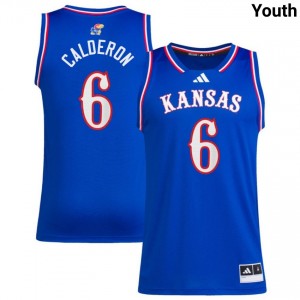 Youth Samis Calderon Royal Kansas Jayhawks #6 College Basketball Stitched Jersey 828449-473