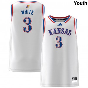 Youth Tre White White Kansas Jayhawks #3 College Basketball University Jerseys 160220-543
