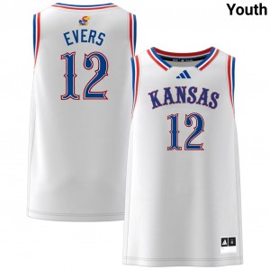Youth Wilder Evers White Kansas Jayhawks #12 College Basketball High School Jersey 123336-514