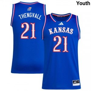 Youth Will Thengvall Royal Kansas Jayhawks #21 College Basketball Game Jersey 541655-852