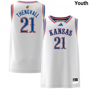 Youth Will Thengvall White Kansas Jayhawks #21 College Basketball Replica Jerseys 549861-520